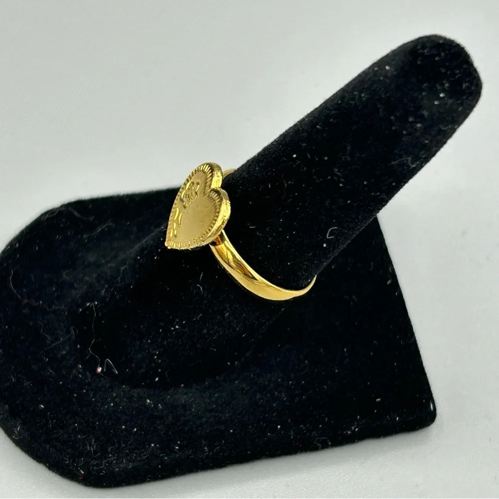 Kids Gold Tone Heart Ring Adjustable Tested Magnetic - Picture 4 of 9